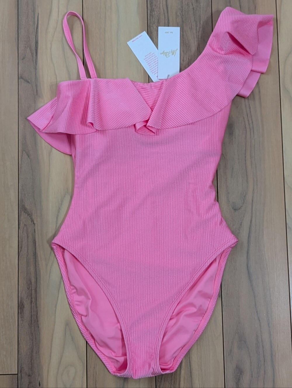 NWT! Lilly Pulitzer Caelum Ruffle One Piece Swim Suit In Rousseau Pink Size 6